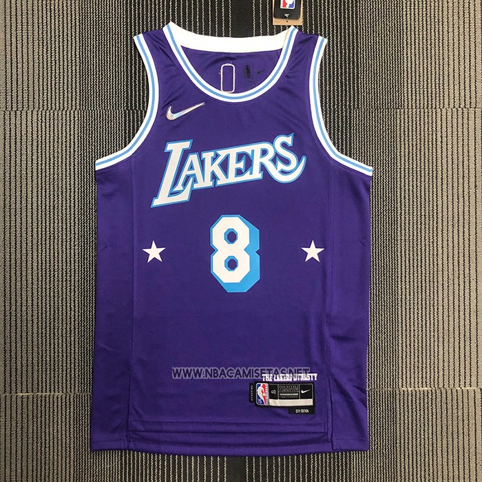 Camiseta Los Angeles Lakers Kobe Bryant NO 8 Ciudad Edition 2021-22 Violeta